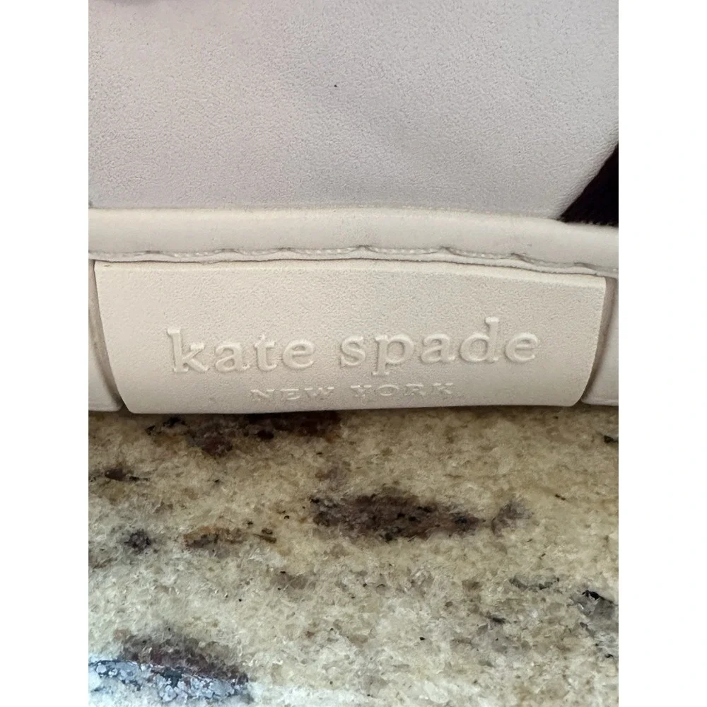 Kate Spade Keswick Glitter Stripe Low-Top Sneakers White Pink Stripe 9.5 - Picture 3 of 15